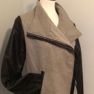 Gray and Black Moto Jacket